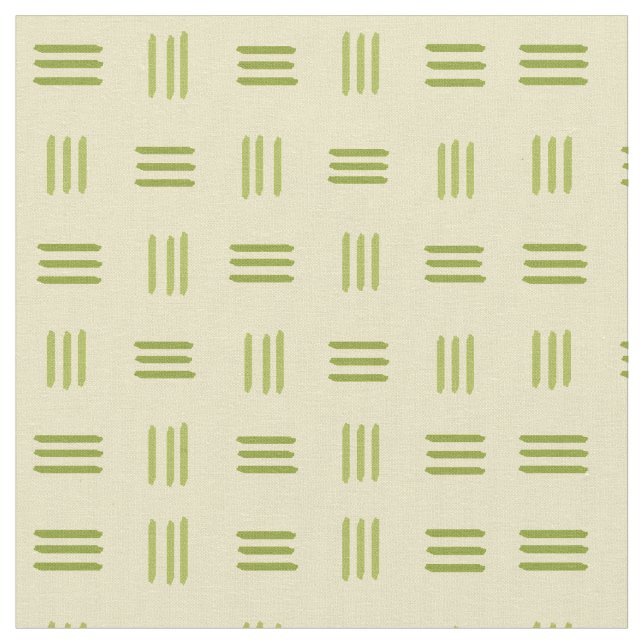 Mid Century Modern Patterned Lines (Lime) Fabric (Close Up)
