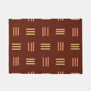 Mid Century Modern Patterned Lines (Mahogany) Doormat