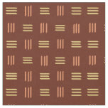 Mid Century Modern Patterned Lines (Mahogany) Fabric