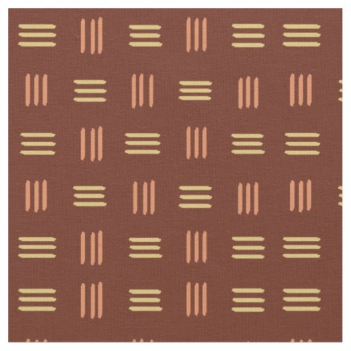 Mid Century Modern Patterned Lines (Mahogany) Fabric