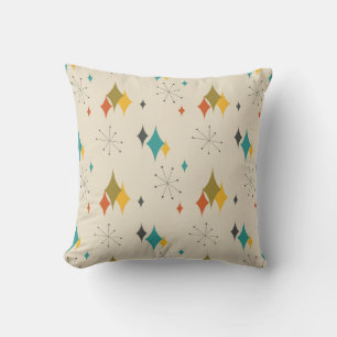 Mid century modern patterned number 11 throw pillow