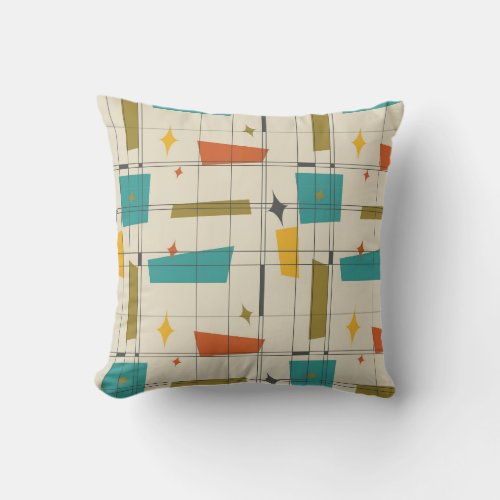 Mid century modern patterned  number  13 throw pillow