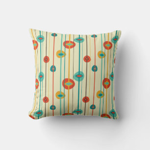 Mid century modern patterned  number  18 throw pillow