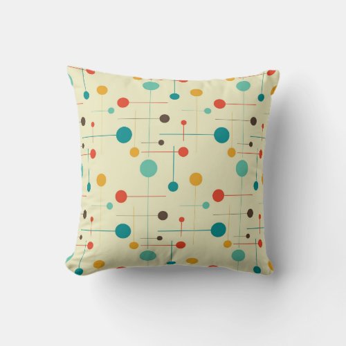 Mid century modern patterned  number  20 throw pillow