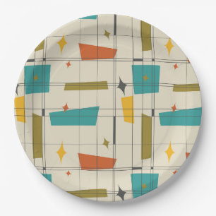 Mid Century modern patterned Paper Plates