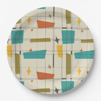 Mid Century modern patterned Paper Plates