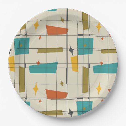 Mid Century modern patterned Paper Plates