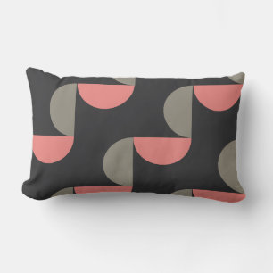 Mid-Century Modern peach and gray Lumbar Pillow