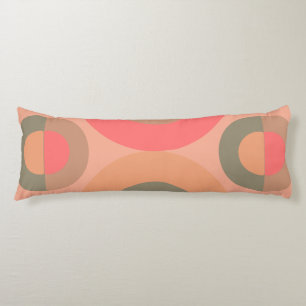 Mid-Century Modern Peach and Olive Body Pillow