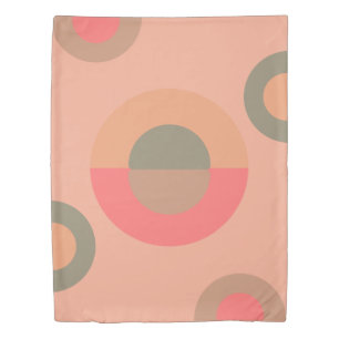 Mid-Century Modern Peach and Olive  Duvet Cover