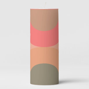 Mid-Century Modern Peach and Olive   Pillar Candle