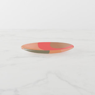 Mid-Century Modern Peach and Olive   Trinket Tray