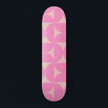 Mid Century Modern Peach And Pink Preppy Pattern Skateboard<br><div class="desc">Retro mid century modern pattern – abstract geometric shapes – minimalist pattern in peach / beige and pink.</div>