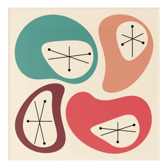 Mid Century Modern Pebbles 2 Acrylic Print (Front)