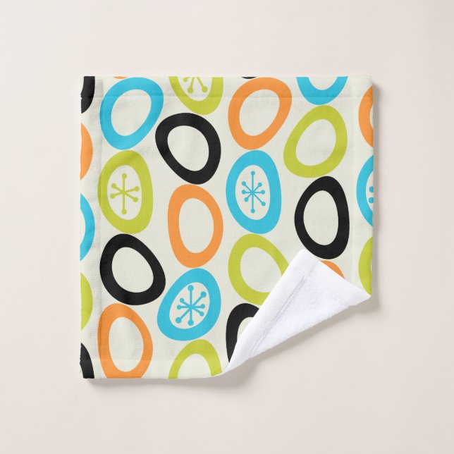 Mid Century Modern Pebbles 3 Bath Towel Set (Wash Cloth)