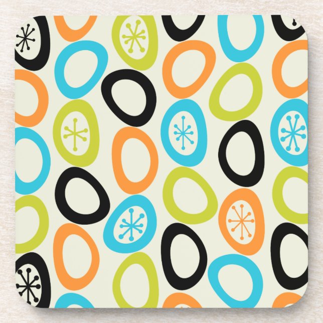 Mid Century Modern Pebbles 3 Beverage Coaster (Front)