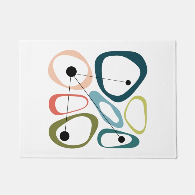 Mid Century Modern Pebbles Doormat (Front)