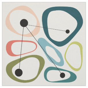 Mid Century Modern Pebbles Fabric