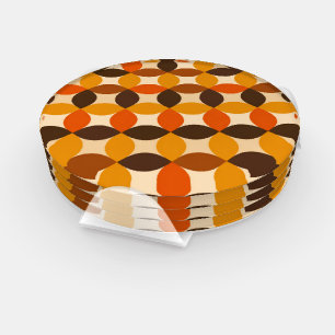 Mid century Modern Petal Pattern Coaster Set