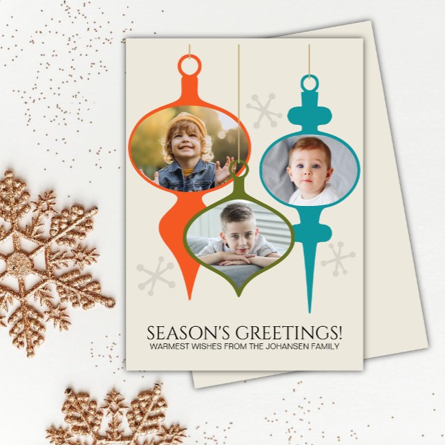 Mid-Century Modern Photo Collage Christmas Holiday Card (Creator Uploaded)