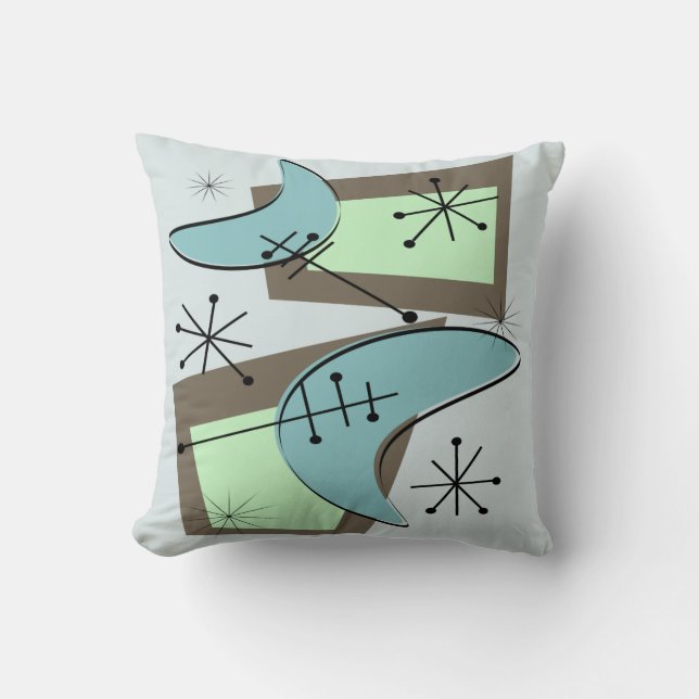 Mid-Century Modern Pillow Atomic 7 (Front)