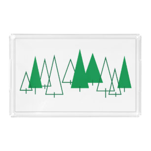 Mid Century Modern Pine Trees Acrylic Tray