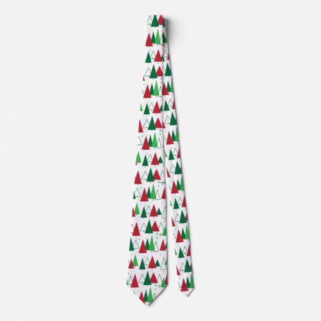 Mid Century Modern Pine Trees Neck Tie (Front)
