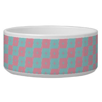 Mid Century Modern Pink And Blue Retro Bowl by Eclectic_Ramblings at Zazzle