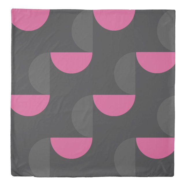 Mid-Century Modern pink and gray    Duvet Cover (Front)