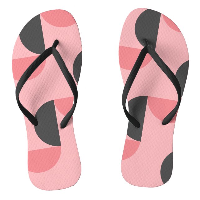 Mid-Century Modern Pink and gray        Flip Flops (Footbed)