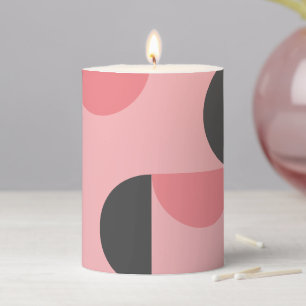 Mid-Century Modern Pink and gray    Pillar Candle