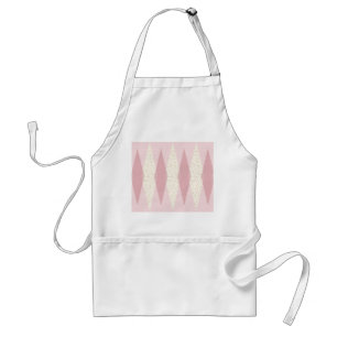 Mid Century Modern Pink Argyle Apron