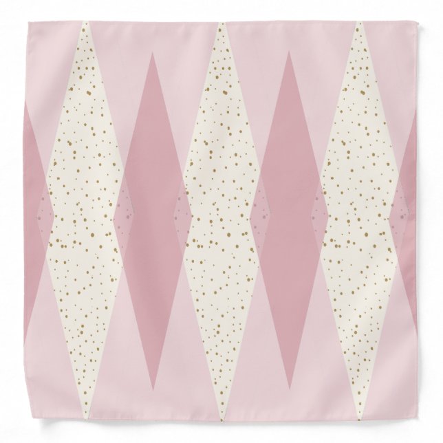 Mid Century Modern Pink Argyle Bandana (Front)