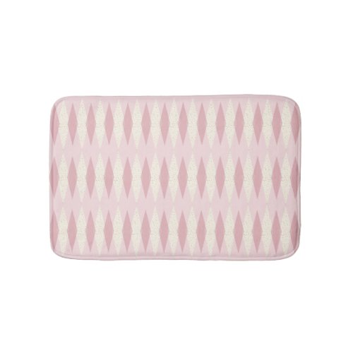 Mid Century Modern Pink Argyle Bath Mat