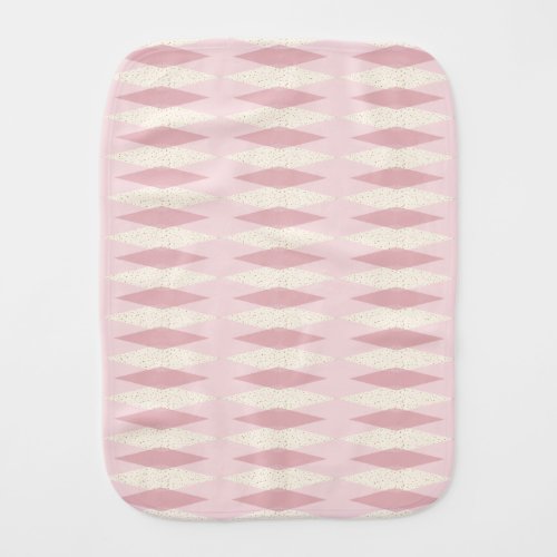 Mid Century Modern Pink Argyle Burp Cloth