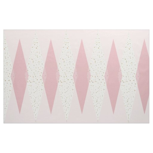Mid Century Modern Pink Argyle Cotton Fabric
