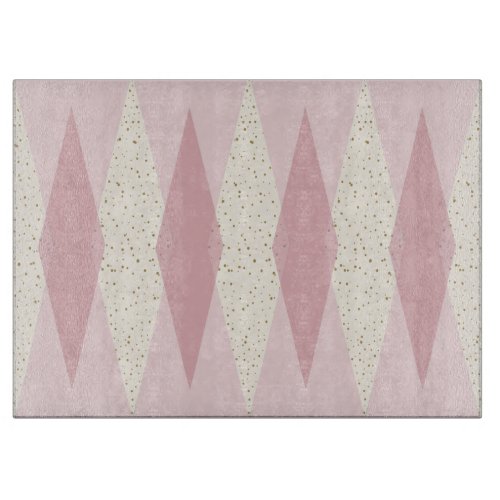 Mid Century Modern Pink Argyle Cutting Board