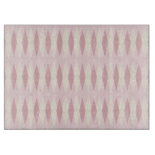 Mid Century Modern Pink Argyle Cutting Board