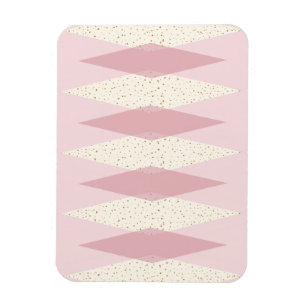 Mid Century Modern Pink Argyle Flexible Magnet