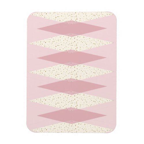 Mid Century Modern Pink Argyle Flexible Magnet