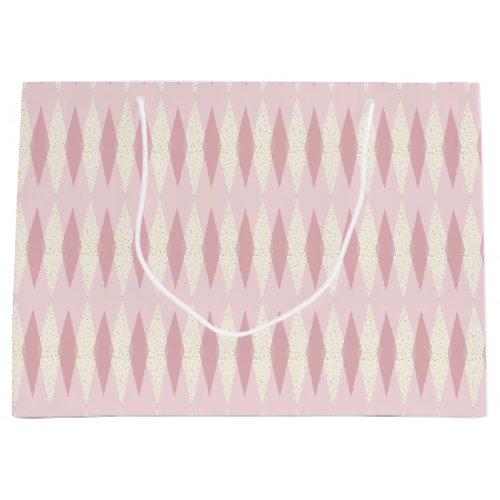 Mid Century Modern Pink Argyle Gift Bag