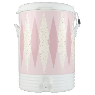 Mid Century Modern Pink Argyle Igloo Cooler