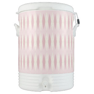 Mid Century Modern Pink Argyle Igloo Cooler