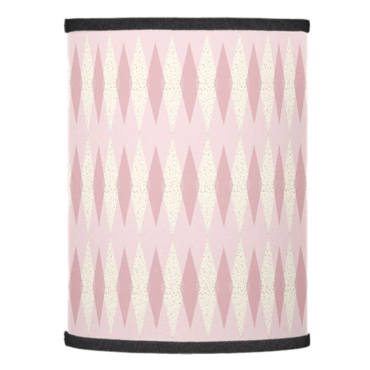 Mid Century Modern Pink Argyle Lamp Shade (Left)