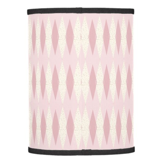 Mid Century Modern Pink Argyle Lamp Shade (Back)