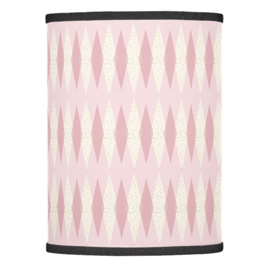Mid Century Modern Pink Argyle Lamp Shade (Front)