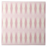 Mid Century Modern Pink Argyle Large Ceramic Tile<br><div class="desc">This Mid Century Modern Pink Argyle Large Ceramic Tile features a First Lady pink background and a pattern of mod, translucent, blush diamonds overlaying larger, vintage cream diamonds with gold colored, space age speckles. This minimalist inspired, deconstructed argyle is a simplistic throwback of the larger than life atomic era that...</div>