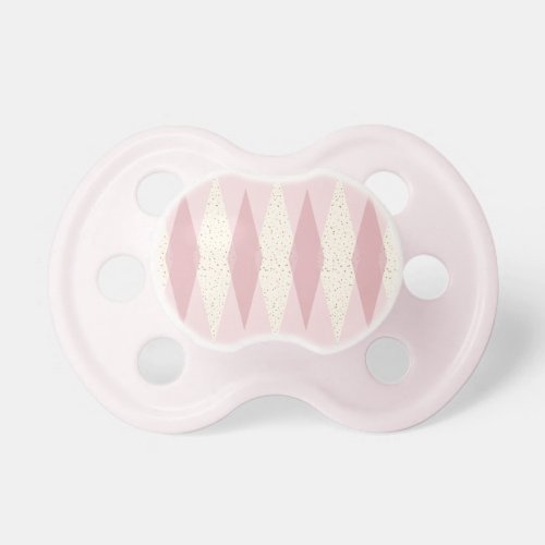 Mid Century Modern Pink Argyle Pacifier