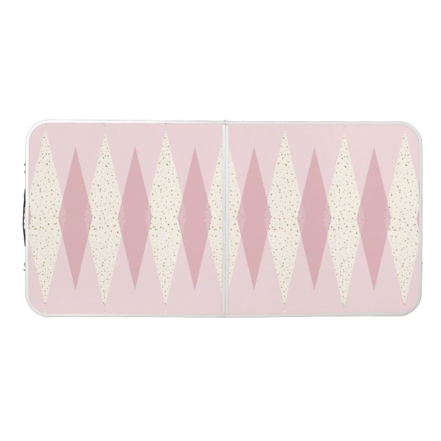 Mid Century Modern Pink Argyle Pong Table (Top)