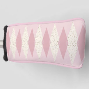 Mid Century Modern Pink Argyle Putter Cover